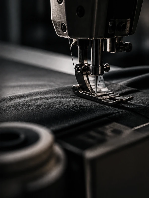 Gros plan du travail de couture et de la confection textile